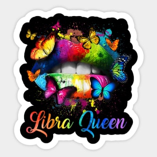 Libra Queens Lips Hippie Birthday Sticker